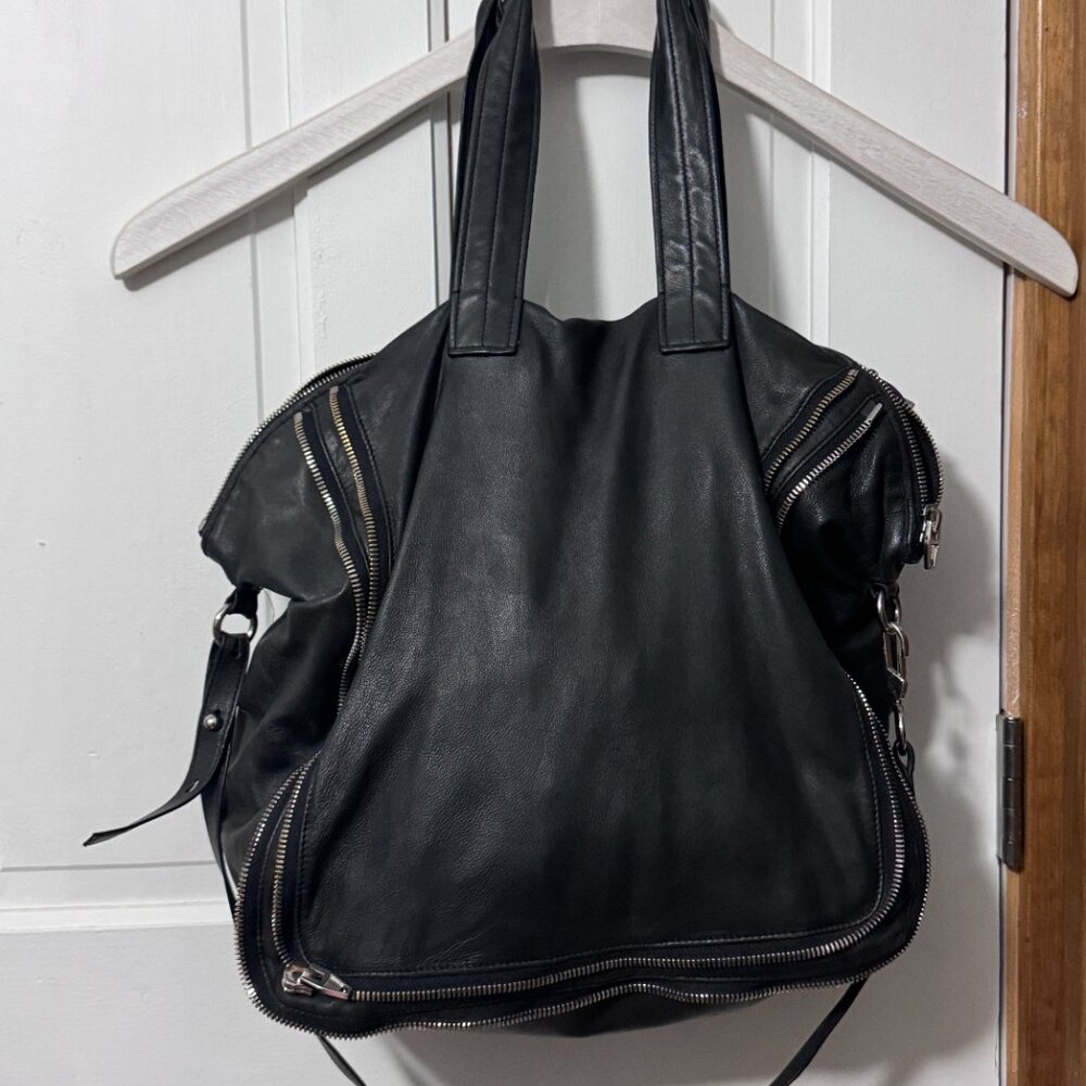 Alexander Wang Trudy Tote Black Leather Zip Bag